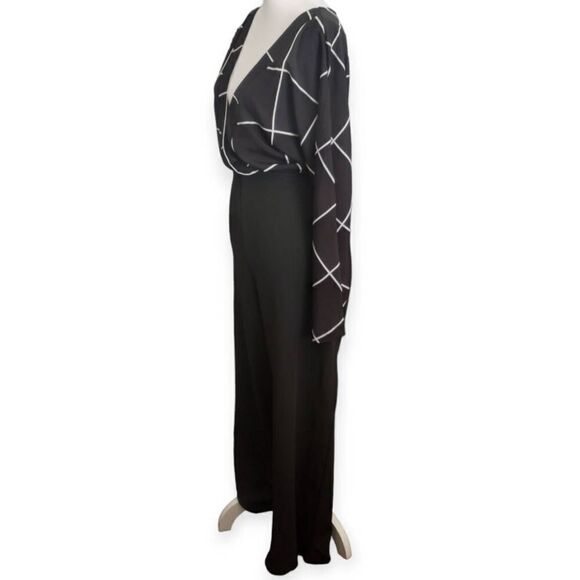 SHEIN BLACK & WHITE GRID PRINT JUMPSUIT SZ.4XL EUC - Picture 5 of 8